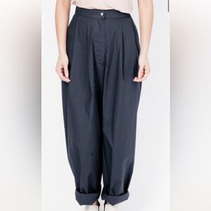 Mr. Larkin Babe Pant in Ink - Black High-Waist Wide-Leg Trousers in Black
